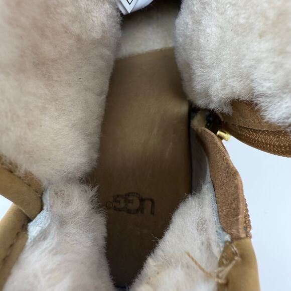 Ugg Ankle Booties Women's 8 Chestnut Brown Suede Cam II Platform Boot EUC - Picture 12 of 14